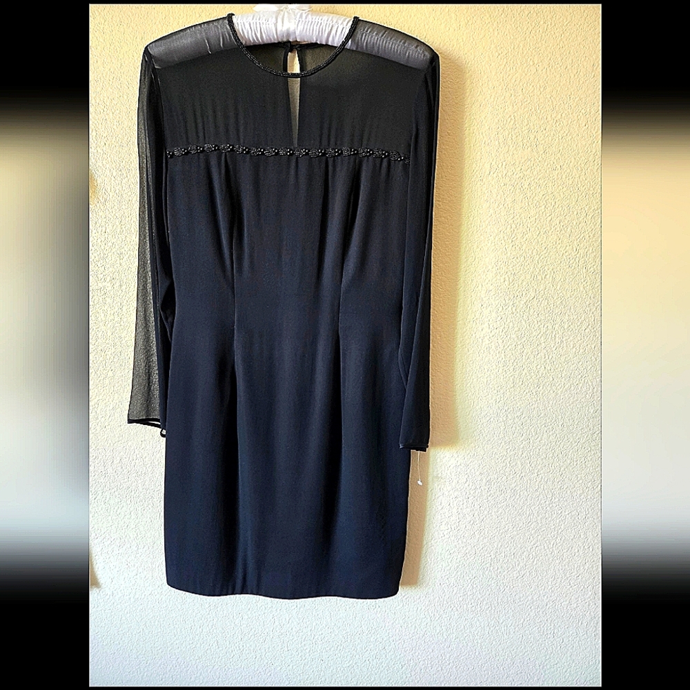 Vintage 90's Black Silk Cocktail Dress,new, no tags, Size 8